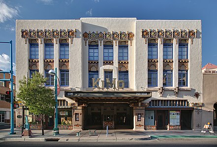 KiMo Theater's Pueblo Deco architecture in Albuquerque, New Mexico, USA (1927)