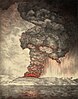 Krakatoa eruption, lithograph