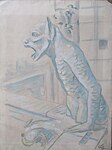 Notre Dame Gargoyle, 1936, drawing with gouache, Goriansky Family Collection