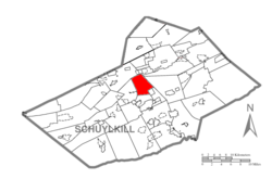 Map of Schuylkill County, Pennsylvania Highlighting New Castle Township