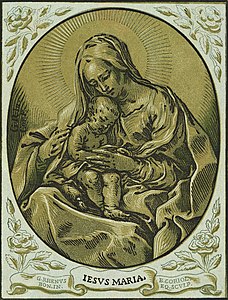 Madonna and child at Chiaroscuro], by Bartolomeo Coriolano (edited by Durova)