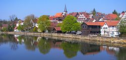 Marktzeuln seen over the Rodach River