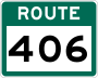 Route 406 marker