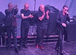 Nitzer Ebb Concert in Los Angeles, October 2019. Left to Right: David Gooday, Simon Granger, Bon Harris and Douglas McCarthy