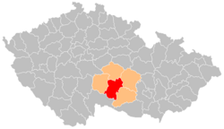 Location in the Vysočina Region within the Czech Republic