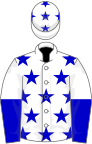 White, blue stars, halved sleeves, stars on cap