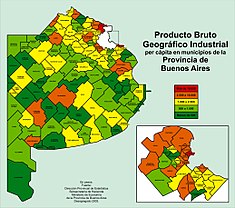 Produit Brut Géographique industriel per capita.