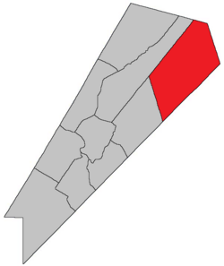 Location within Queens County, New Brunswick.