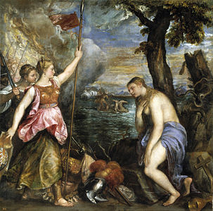 Religion saved by Spain, by Titian