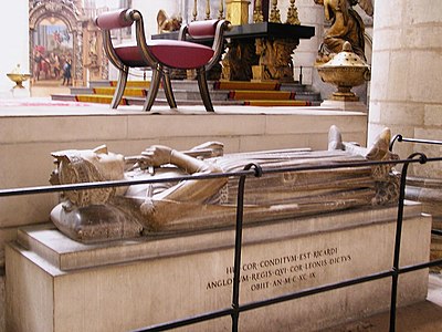 Tomb with the heart of Richard the Lionheart (died 1199)