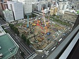 札幌市役所から見た建設工事の様子（2015年9月）