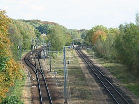 Station Landgraaf the right track direction Herzogenrath, left track direction Kerkrade. (2006)