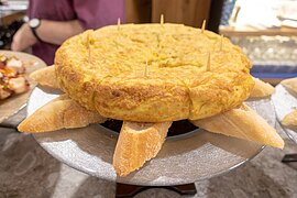 Spanish omelette in a pinchos bar in San Sebastián