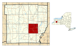 Location within Wyoming County and New York