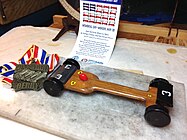 "Pinus Ferrari" Winner 65th-Anniv. Manhattan Beach Pinewood Derby Day 2018, built by Henry M. Caroselli