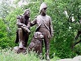 Lewis and Clark statue (with Seaman (dog)) in St. Charles, Missouri