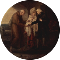 The Monk av Calais (1780) av Angelica Kauffmann föreställande en scen ur boken med Mr Yorick till vänster.