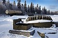 ABM missile silo under snow, transporter for 53Т6 missile in background