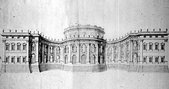 Bernini's first project (1664), drawing, Musée du Louvre[11]