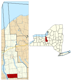 Location within Cayuga County and New York