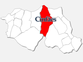 Localização no município de Cinfães