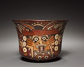 Nasca bowl; circa 100 BC; earthenware with colored slips; diameter: 12.8 x 17.7 cm; overall: 13 cm; from Peru; Cleveland Museum of Art (Cleveland, Ohio, USA)