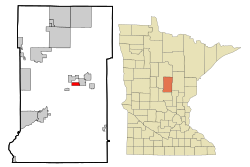 Location of Ironton within Crow Wing County, Minnesota