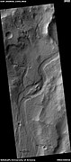 Channel, as seen by HiRISE under HiWish program Streamlined shapes are indicated with arrows. Location is the Phaethontis quadrangle.