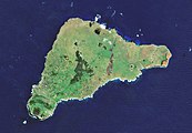 Satellite view of Easter Island 2019. The Poike peninsula is on the right.