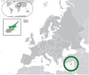 Map showing Northern Cyprus in Europe