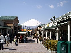 Mount Fuji as seen from the Gotemba Premium Outlets on the outskirts of the city