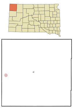 Location in Harding County and the state of South Dakota