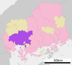 Location of Hiroshima in Hiroshima Prefecture