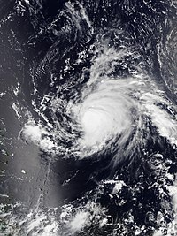 Hurricane Jerry east of the Leeward Islands as a Category 2 hurricane on September 19.