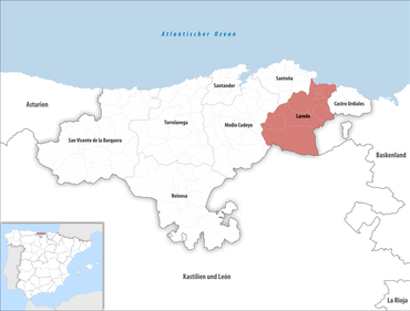 Die Lage des Gerichtsbezirk Laredo in der autonomen Gemeinschaft Kantabrien