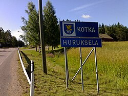 Seututie 357 Hurukselassa, Kotkan kaupunginrajalla.