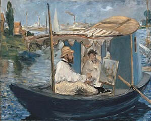 Claude Monet Painting in his Studio, 1874, Munich, Neue Pinakothek