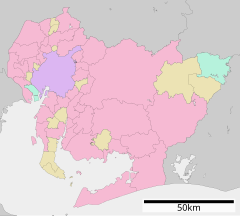 東海学園高等学校の位置（愛知県内）