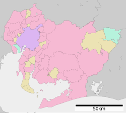 八田町の位置（愛知県内）