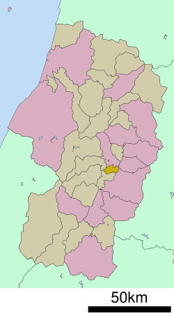 Location of Nakayama in Yamagata Prefecture