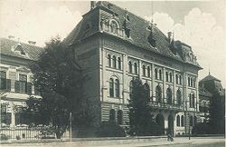 Târnava-Mică County prefecture building in Diciosânmartin during the interwar period until 1926, when the capital of the county was moved to Blaj.