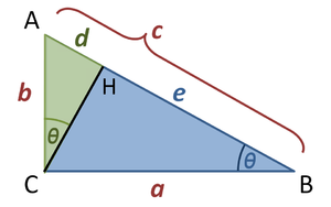 Proof using similar triangles.