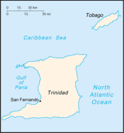 Localização de San Fernando em Trindade e Tobago