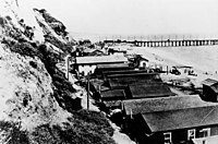 Japanese fishing village at the end of the Long Wharf, 1900.