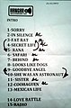 Setlist do 25 de novembro de 2011 do grupo vigués CatPeople.