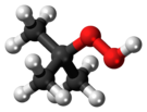 Ball-and-stick model of the tert-butyl hydroperoxide molecule