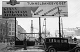 Bygget av Södertunneln, 1933.