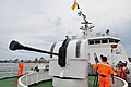 海巡署3000噸級高雄號巡防救難艦(CG129)艦艏裝備波佛斯40毫米70倍徑高射炮/艦炮