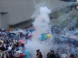 Hong Kong Police Force decided to employ tear gas on peacefully protesting suffragists