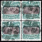 United States 24-cent stamps with inverted center from 1869